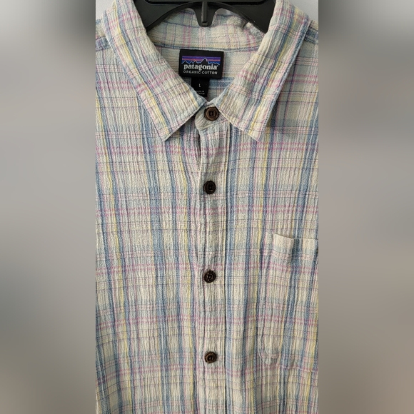 Patagonia Mens Short Sleeve Plaid Shirt Size L - Picture 5 of 8